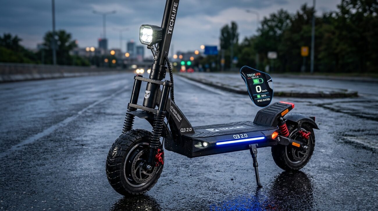 Test Hulajnoga elektryczna Techlife Q3 2.0 [TEST] ⭐️ Wygoda, moc 1365W i pełna wodoodporność w mieście