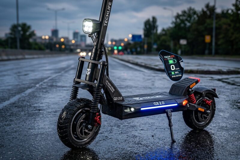 Test Hulajnoga elektryczna Techlife Q3 2.0 [TEST] ⭐️ Wygoda, moc 1365W i pełna wodoodporność w mieście